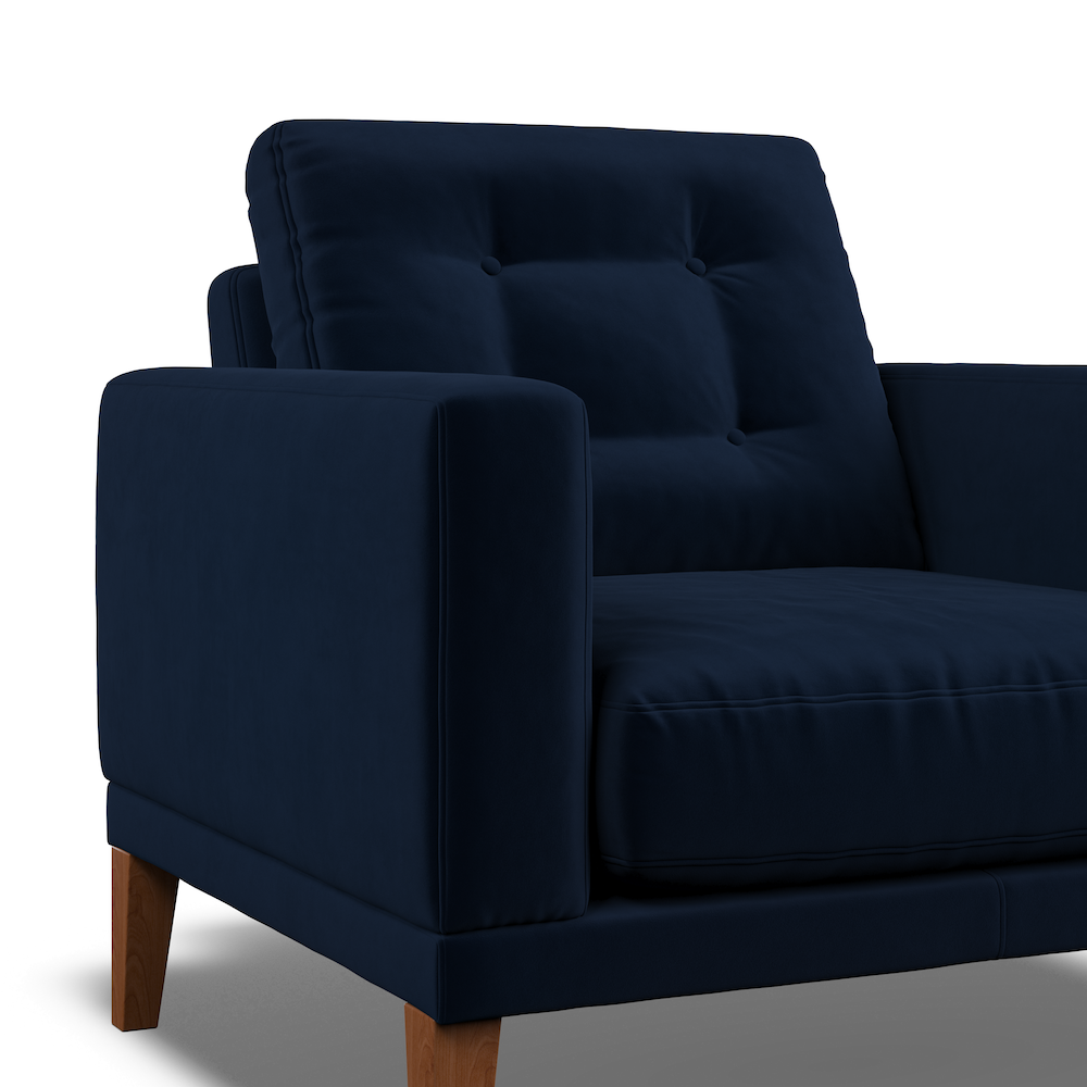 Fitzroy Armchair In Indigo Easy Care Velvet