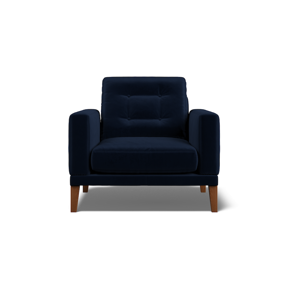 Fitzroy Armchair In Indigo Easy Care Velvet