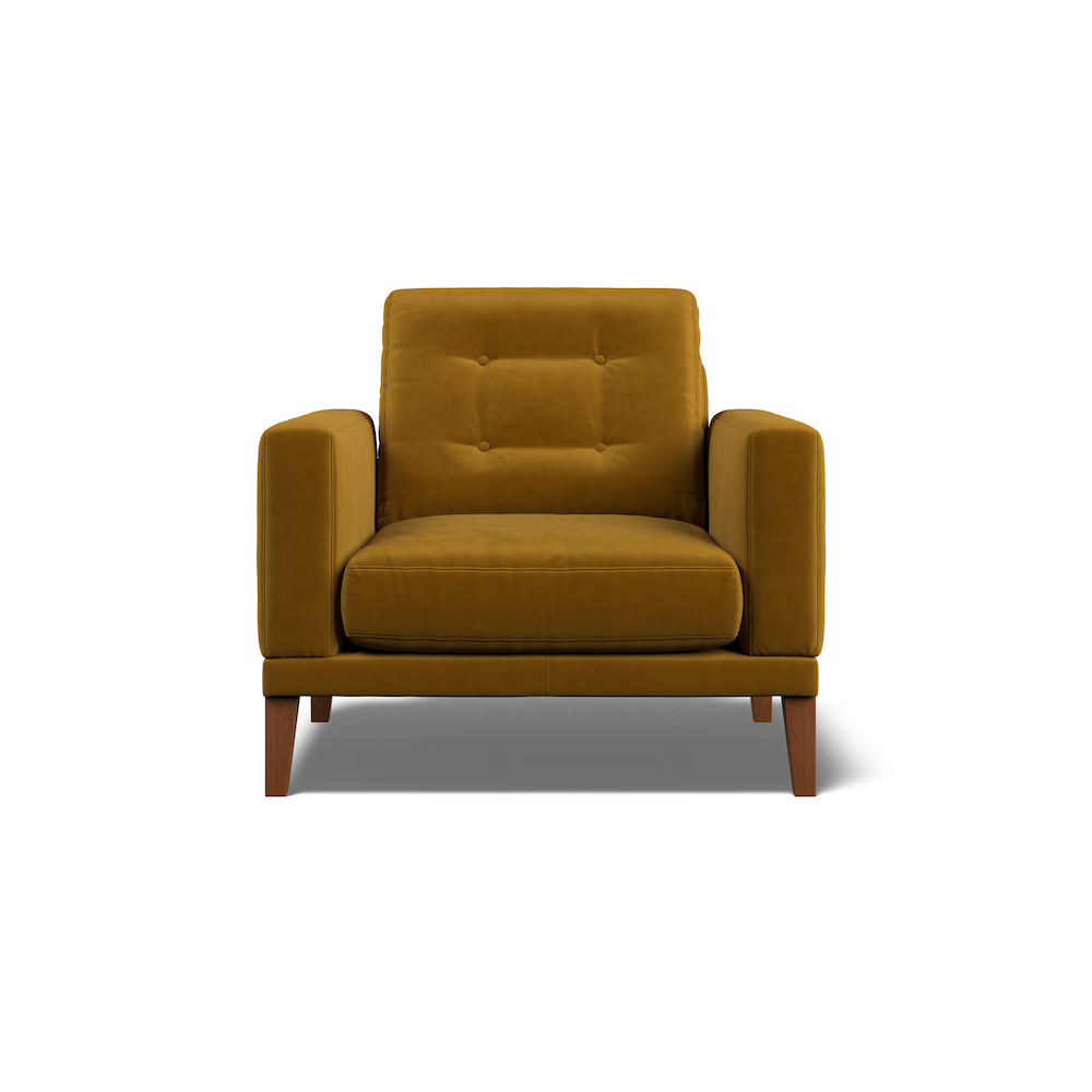 Fitzroy Armchair In Turmeric Easy Care Velvet