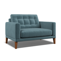 Fitzroy Loveseat In Airforce Easy Care Velvet