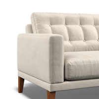 Fitzroy Loveseat In Bone Easy Care Velvet