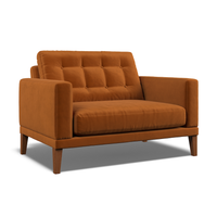 Fitzroy Loveseat In Burnt Easy Care Velvet
