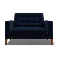Fitzroy Loveseat In Indigo Easy Care Velvet