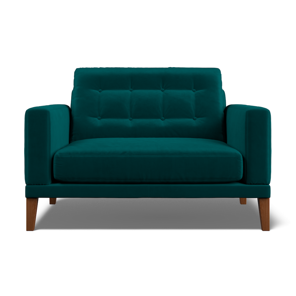 Fitzroy Loveseat In Mallard Easy Care Velvet