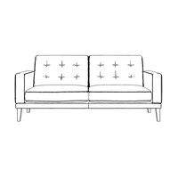 Fitzroy 3-Seat Sofa In Airforce Easy Care Velvet