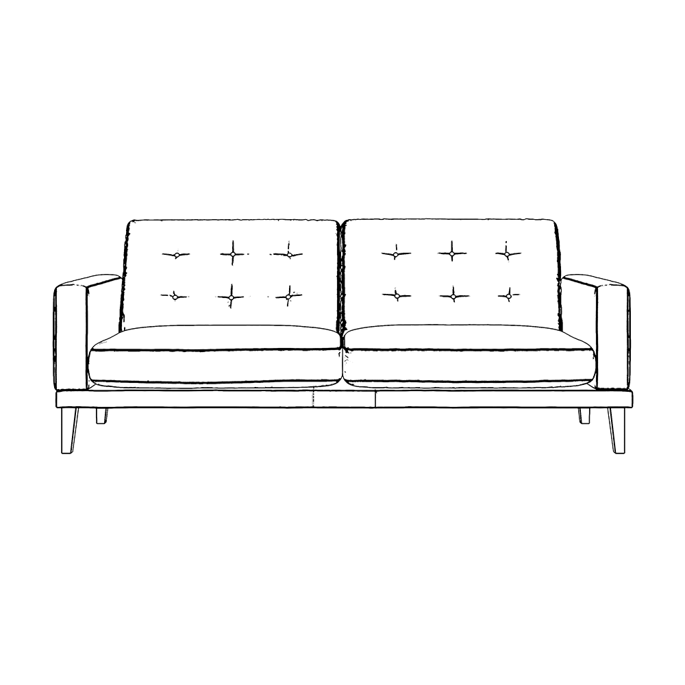 Fitzroy 4-Seat Sofa In Turmeric Easy Care Velvet