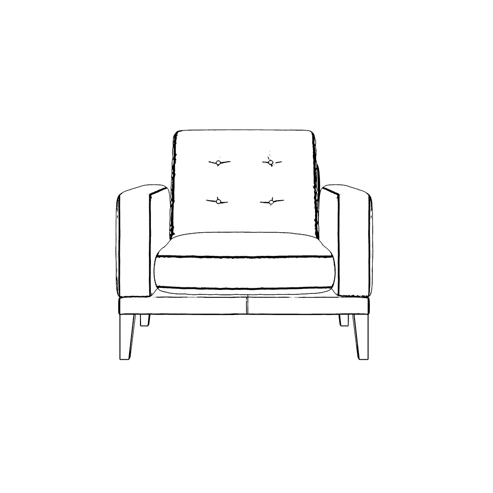 Fitzroy Armchair In Airforce Easy Care Velvet