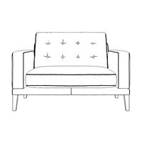 Fitzroy Loveseat In Turmeric Easy Care Velvet