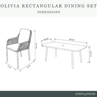 OLIVIA TERRACOTTA 6 SEAT RECT DINING SET