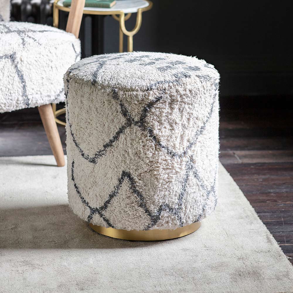 Carnaby Footstool Moroccan Printed Cotton