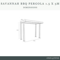 1.5M X 3M SAVANNAH BBQ GAZEBO - oak