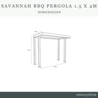 Savannah BBQ Pergola 4m x 1.5m Birch