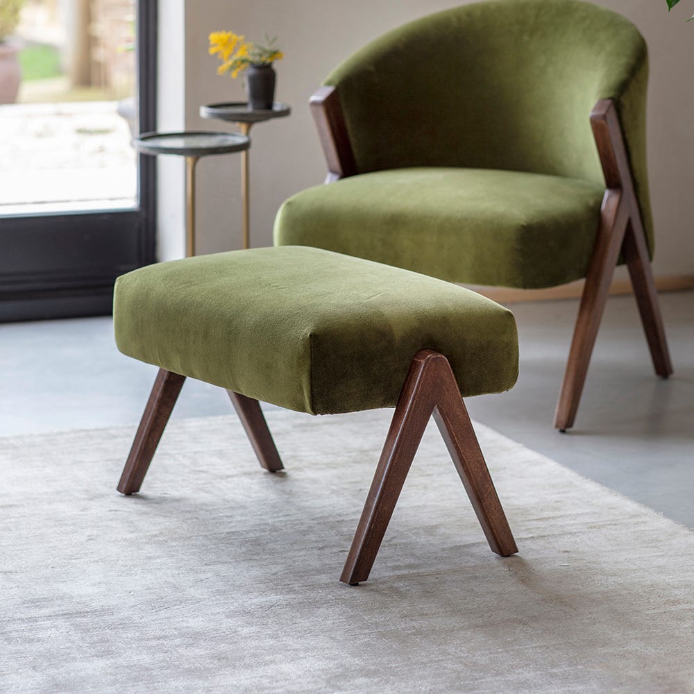 Scoop Footstool Deep Velvet