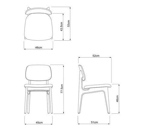 MURRAY DINING CHAIR PAIR- WALNUT STAIN