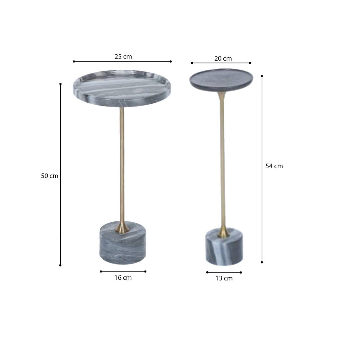 UNION SIDE TABLES - WHITE MARBLE
