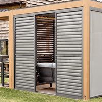"SAVANNAH 3M SLIDING WALLS WITH MOVABLE LOUVRES 
"