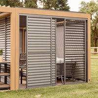 "SAVANNAH 4M SLIDING WALLS WITH MOVABLE LOUVRES 
"