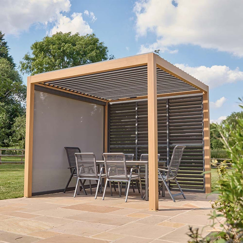 3 X 3M SAVANNAH PERGOLA WITH LIGHTS OAK