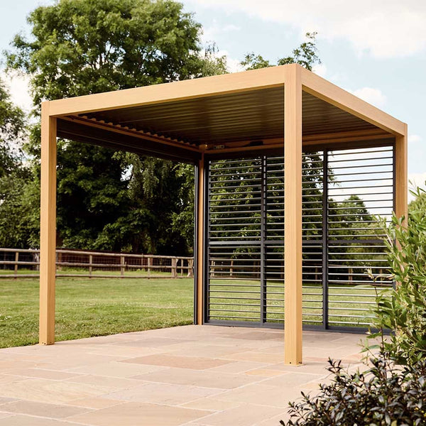 3 X 3M SAVANNAH PERGOLA WITH LIGHTS OAK