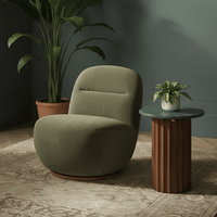 SUSIE SWIVEL CHAIR IN GREEN VELVET