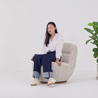 SUSIE SWIVEL CHAIR IN TEXTURED WEAVE