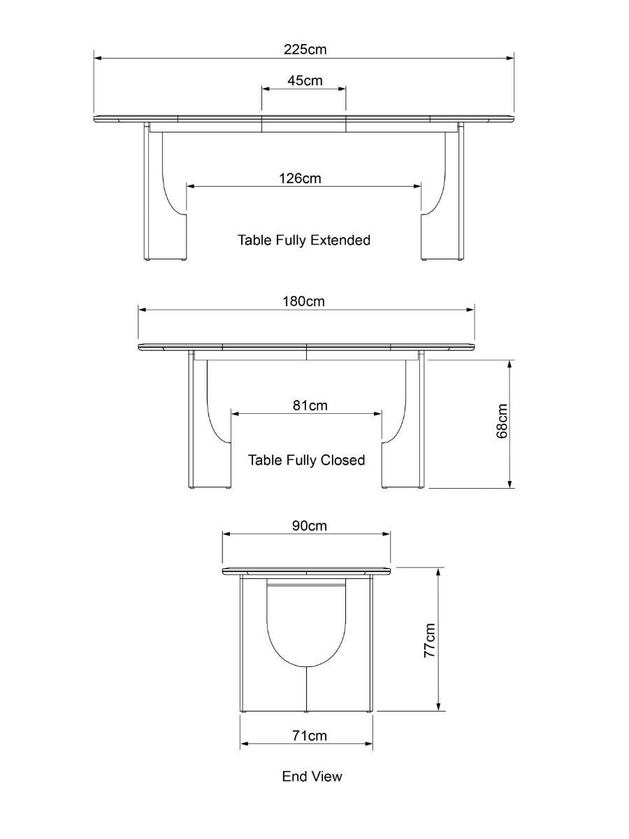 UMI SOLID OAK DINING TABLE