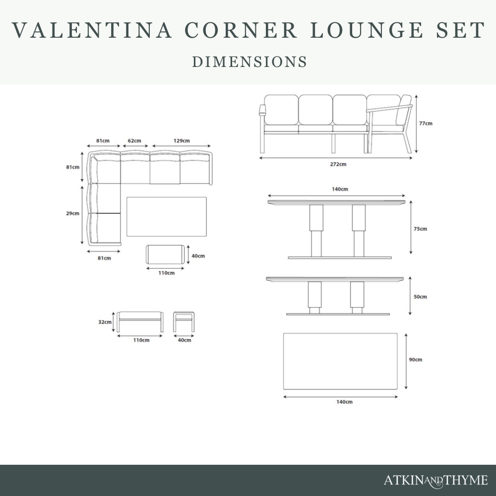 VALENTINA RECTANGULAR MODULAR DINING SET WITH ADJUSTABLE TABLE