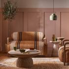 Aviator Loveseat in Striped Cotton Rug