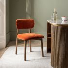 Layla Dining Chair In Rust Velvet