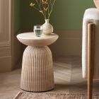 Mason Side Table/Stool Travertine Finish