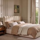 Sloane Kingsize Fluted Bed in Natural Boucle