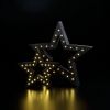 Rustic Black Wood Stars - Set Of 2