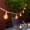 Atkin and Thyme 20 Jute Rope Festoon Lights - Connectable - 6 Bulbs