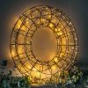 Light-up 3D Wire Wreath - 75cm 