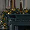 Pre-Lit Fake Fir Garland - 9 ft - Warm White Lights 