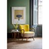 Calvin Armchair in Mustard Yellow Velvet and Linen