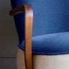 Calvin Armchair in Blue Velvet and Linen