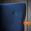 Calvin Armchair in Blue Velvet and Linen