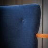 Calvin Armchair in Blue Velvet and Linen