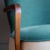 Calvin Armchair in Green Velvet and Linen