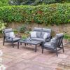 Allegra 4 Seat Lounge Set with Ice Bucket Table