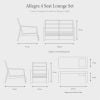 Allegra 4 Seat Lounge Set with Ice Bucket Table