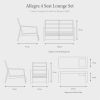 Allegra 4 Seat Lounge Set with Ice Bucket Table