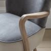 Calvin Armchair in Grey Velvet and Linen
