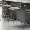 Ella Metal Barstool - Grey Velvet