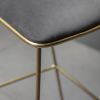 Ella Metal Barstool - Grey Velvet