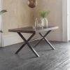 Logan Dining Table -  Gun Metal Legs - Medium