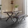 Logan Dining Table -  Gun Metal Legs - Medium