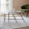 Nile Glass and Marble Top Coffee Table Set