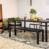 Atkin and Thyme Dining Set Black 6 Seat Bench No Cushions